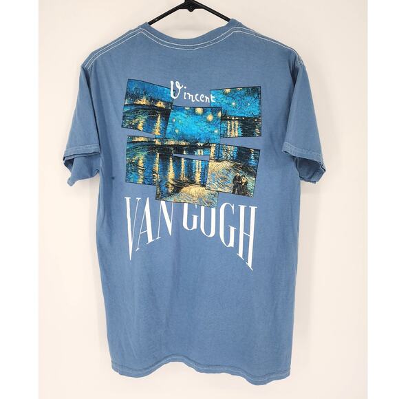 Pierce Archive Vincent Van Gogh Graphic Tee Blue Unisex Size Small - Picture 5 of 7